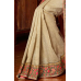 Exquisite Beige Colored Embroidered Georgette Silk Saree Exquisite Beige Colored Embroidered Georgette Silk Saree